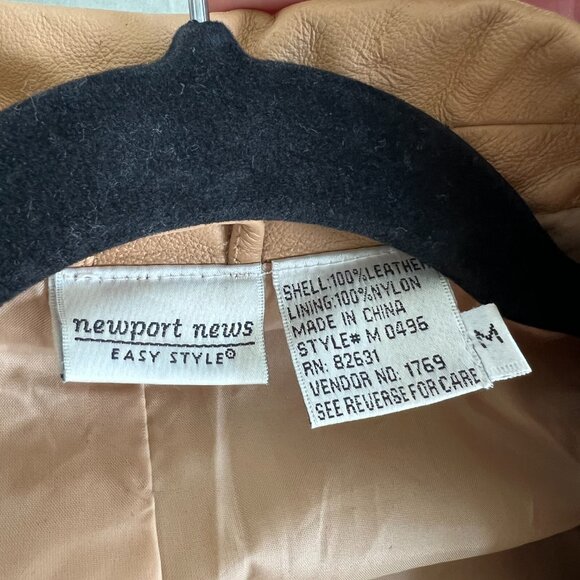 Newport News Camel Women's Genuine Leather Long Trench Coat Size M - Picture 9 of 11